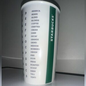 Starbucks Ceramic Tumbler Word Search Double Wall Crossword Coffee Mug 12 Oz